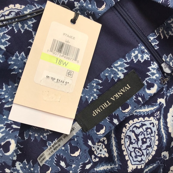 Ivanka Trump Plus Size Blue Dress 16 18 22 K - Picture 6 of 7